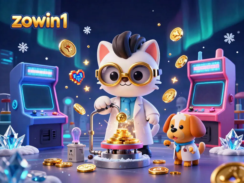 Engage with the exciting gold coin generation scene at zowin1, featuring vibrant game elements and characters interacting.