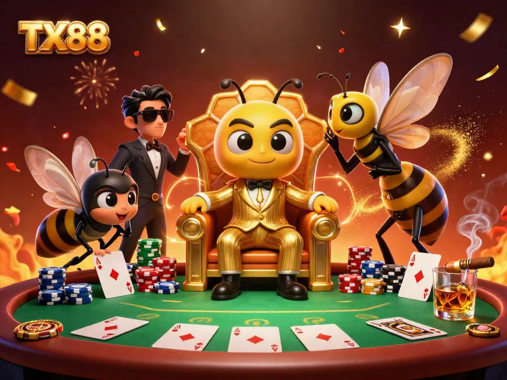 Engage with TX88’s thrilling casino action featuring a mob boss, poker, and vibrant gaming elements.