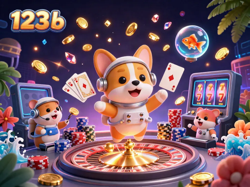 Experience thrilling gameplay with 123 b in a vivid space-themed casino scene featuring dynamic characters.