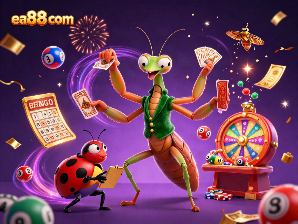 Experience the excitement of play at ea88 com with a vibrant casino scene featuring card games and fun.