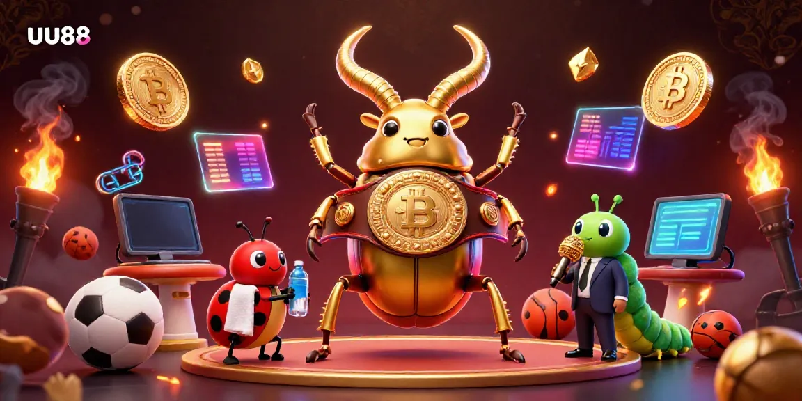 Experience thrilling sports betting with uu88 in a vibrant 3D illustration filled with action and excitement.