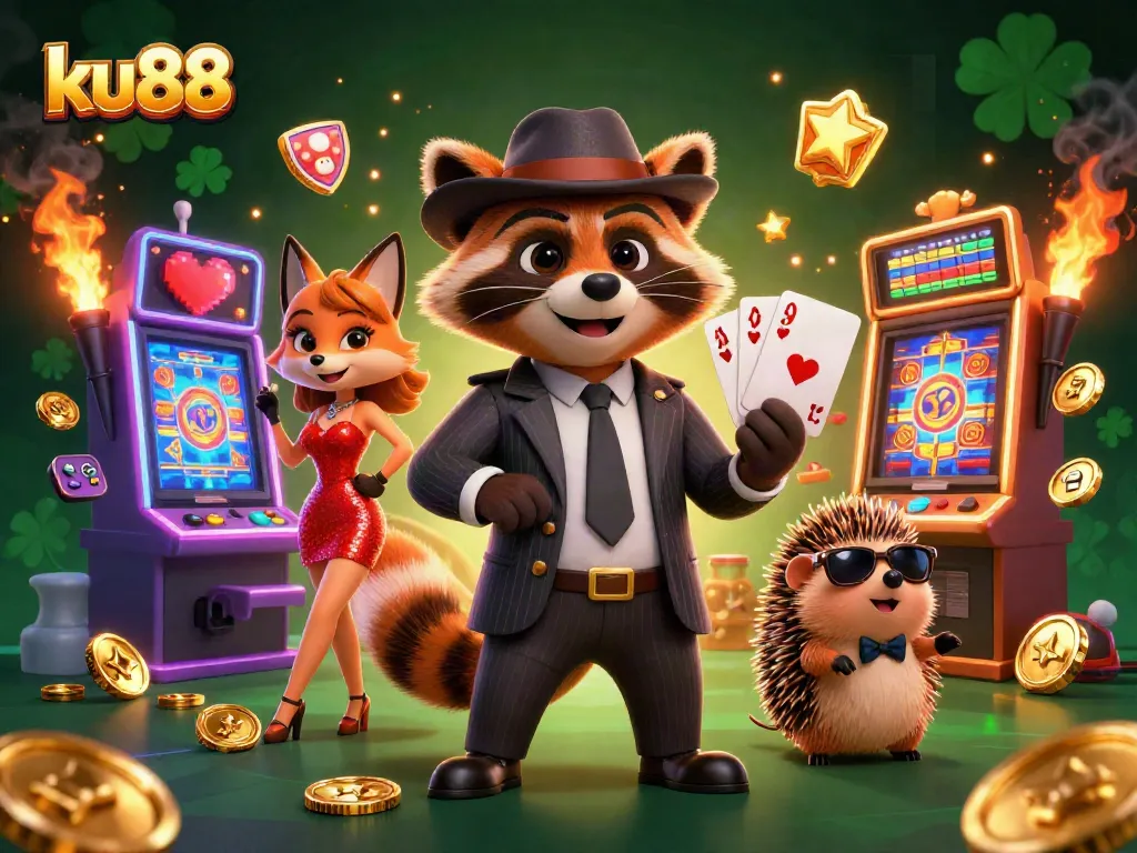Spin and win with ku88's vibrant slot game action featuring charming characters and dazzling elements.