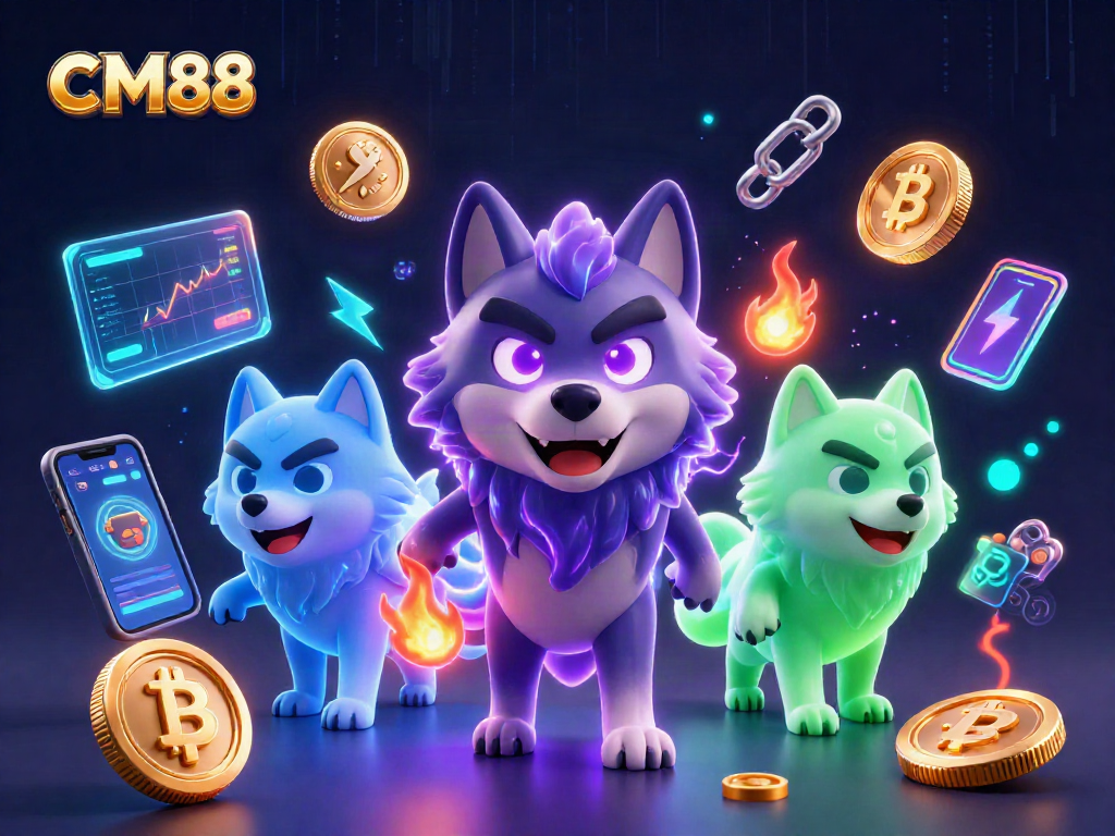 Enhance your gaming experience with CM88, showcasing thrilling crypto elements in a vibrant casino setting.