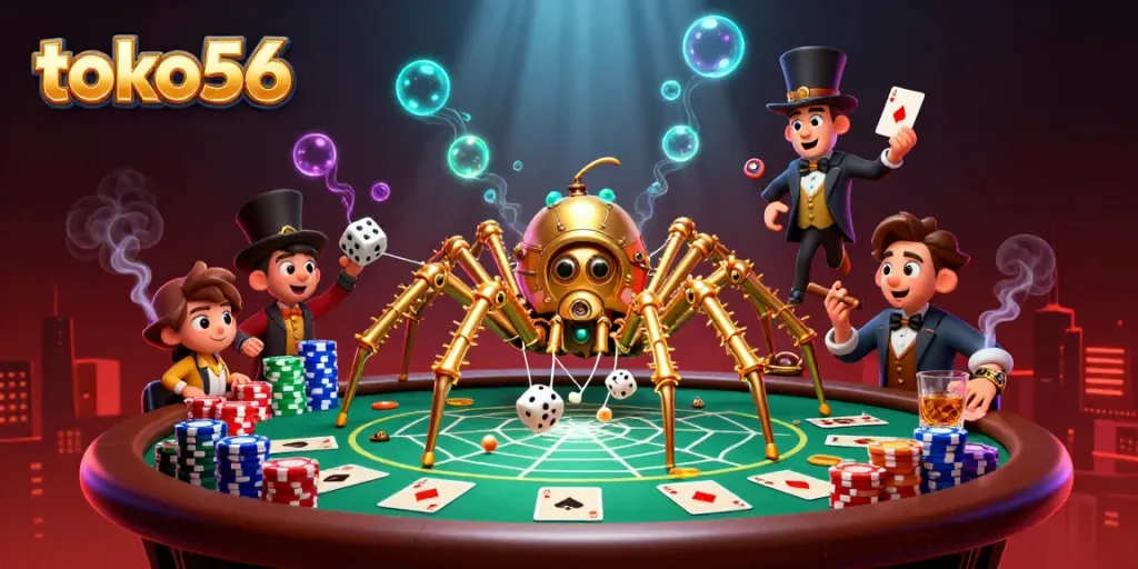 Catch lucky dice in the web of toko56's thrilling online gaming experience.
