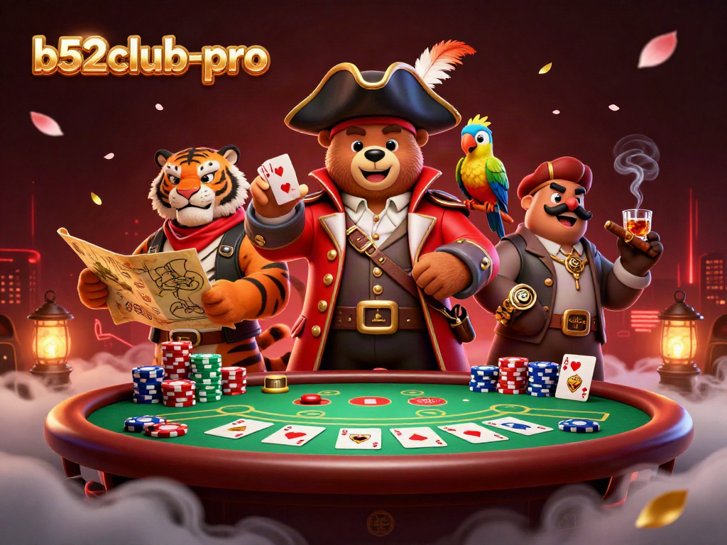 Experience thrilling poker action with b52club-pro featuring colorful chips and dynamic characters.