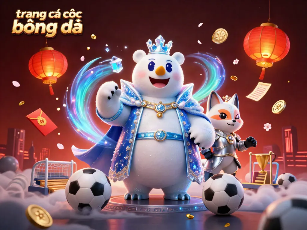 Engage in sports betting with trang cá cược bóng đá through vibrant 3D illustration featuring iconic elements.