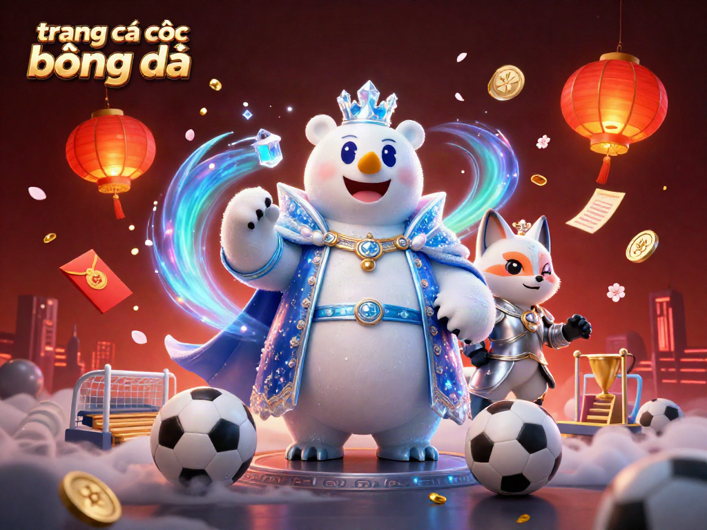 Engage in sports betting with trang cá cược bóng đá through vibrant 3D illustration featuring iconic elements.
