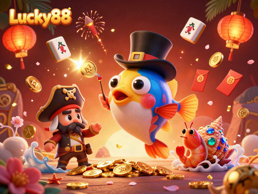 Engage in thrilling gameplay with Lucky88, where the anglerfish and shrimp create a jackpot scene of enjoyment.