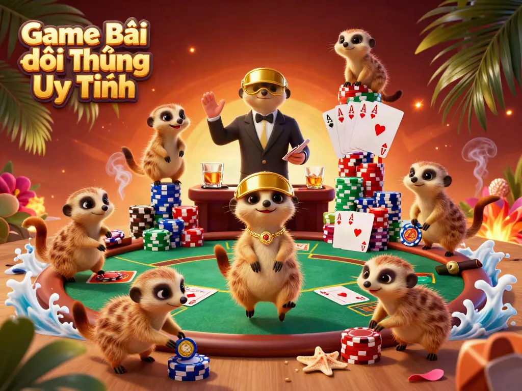 Experience vivid action at Game Bài Đổi Thưởng Uy Tín with animated meerkats managing a casino.