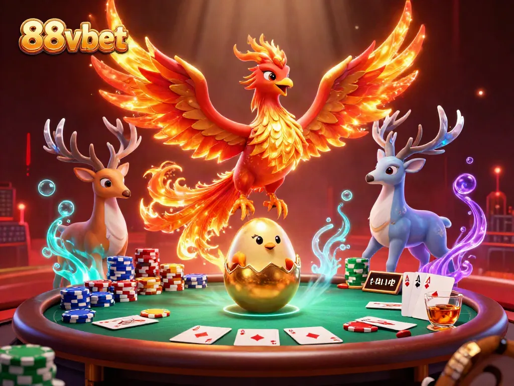 Engage in thrilling slots action at 88vbet with a fiery phoenix and dynamic gaming elements.