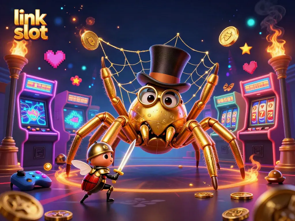 Experience the exciting link slot adventure with colorful characters and vibrant casino elements.