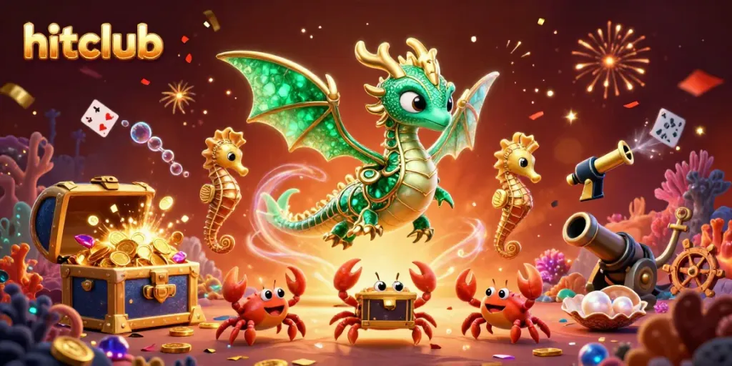 Hitclub brings excitement with a 3D sea dragon and a treasure chest overflowing with wins!