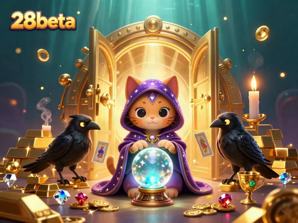 Experience thrilling gameplay at 28beta with vibrant casino-themed elements and magical characters.