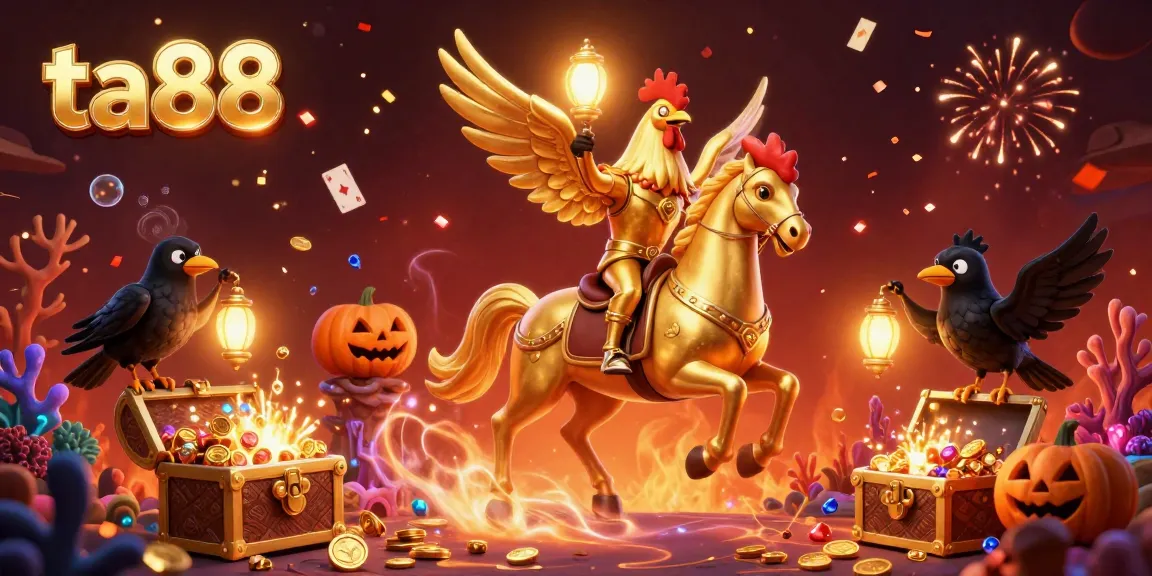 Experience thrilling gameplay at ta88 with a vibrant casino scene featuring a golden rooster and mystical elements.