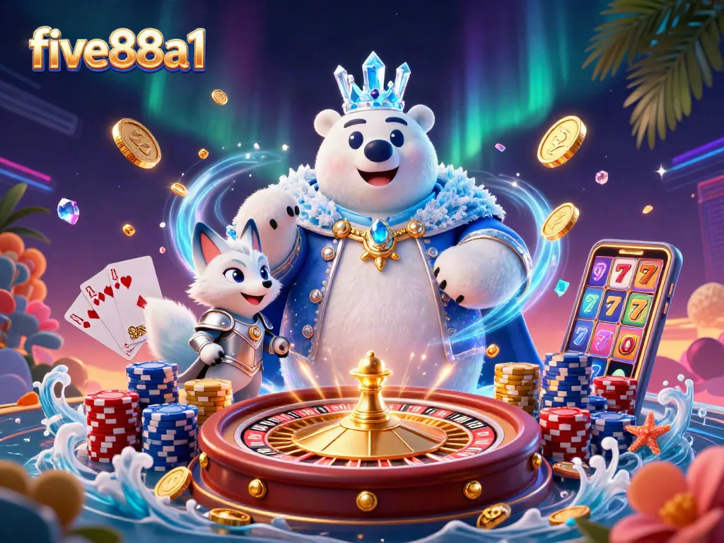 Experience the excitement of five88a1 with dynamic gaming elements and stunning characters in a vibrant 3D casino scene.