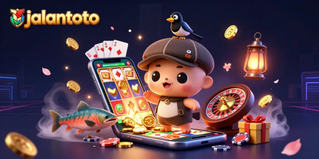 Experience thrilling gaming with jalantoto, featuring vibrant slot games and playful creatures.