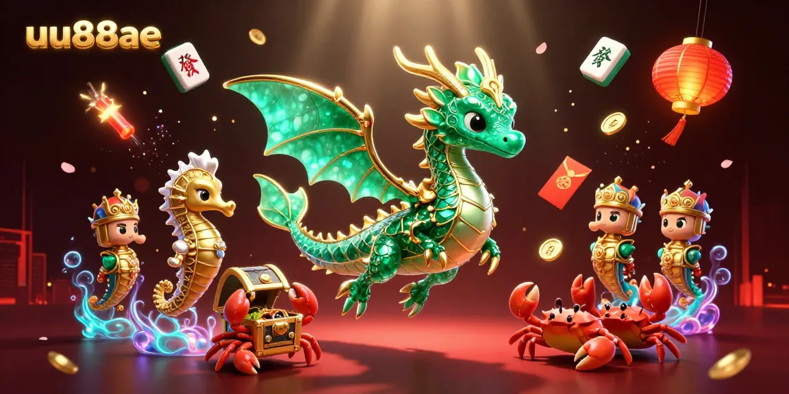 Experience the excitement at uu88ae with vibrant 3D casino art featuring a sea dragon and treasures.
