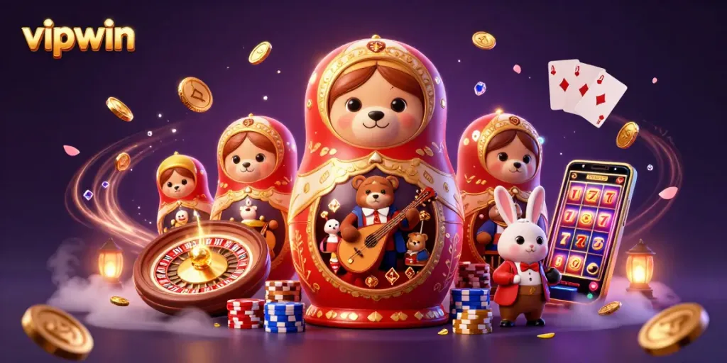 Engage with the vipwin world where casino excitement and whimsical characters come alive in vibrant detail.