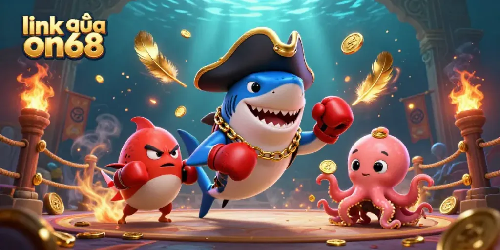 Engage with thrilling casino action in the vibrant underwater scene featuring link vào on68.