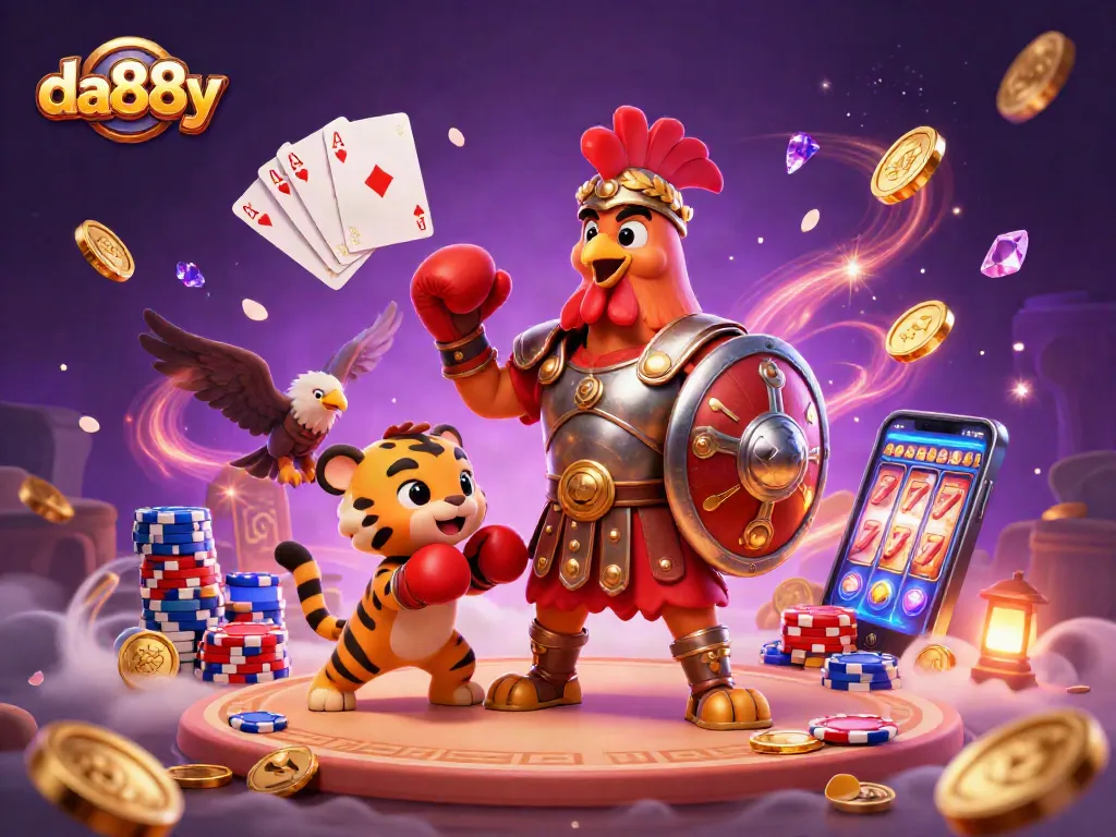 Engage in thrilling action with da88y, showcasing a dynamic arena filled with vibrant gaming elements.